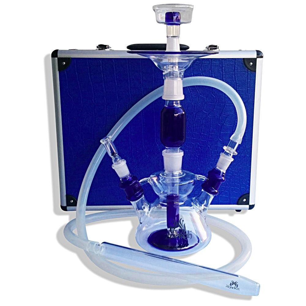 Zahrah All Glass Hookah With Case (Blue)